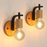 2 Pack Vintage Black Indoor Wall Light